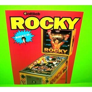 Rocky Pinball FLYER Original 1982 Game Art Sylvester Stallone Rare Vintage